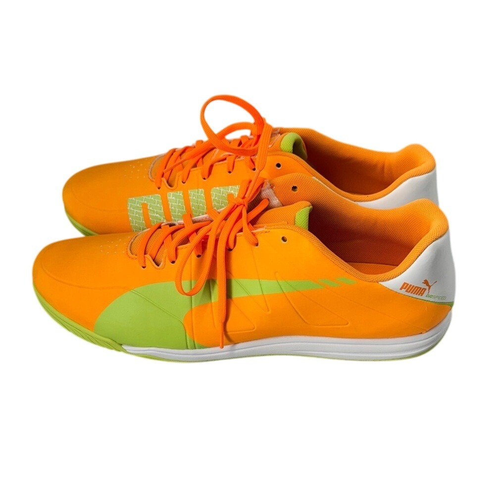 Puma Orange Neon Green Aero Speed Indoor Soccer Shoes Mens US 13 EUR 47